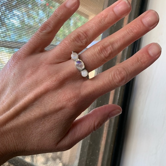 Sterling silver and moonstone ring - Picture 3 of 13